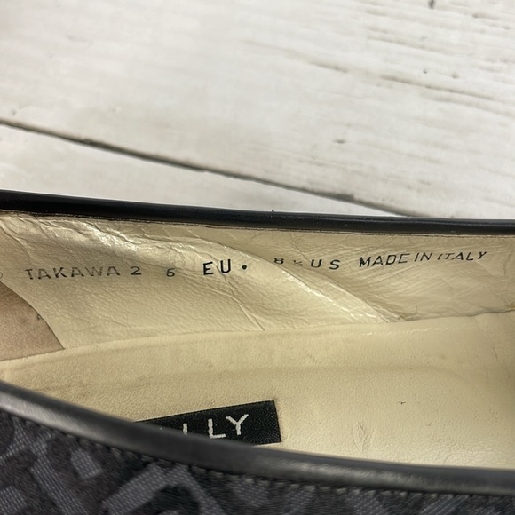 Bally Takawa Black Fabric Logo Pattern Bow Square Toe Flat - Picture 11 of 14